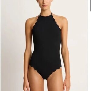 Marysia Mott Maillot - Black scalloped one piece Medium NWOT
